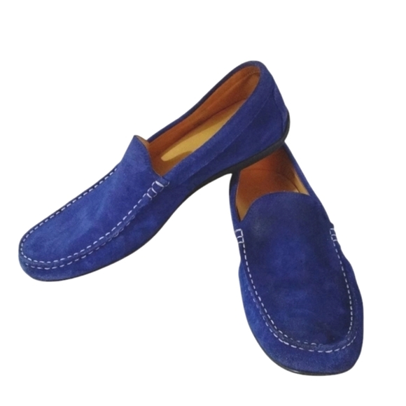 Austen Heller Blue Suede Loafers Men's Slip-On Driving MoccasinSize 11…